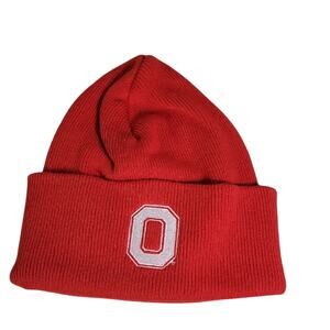 Nike Ohio State Buckeyes Red Logo Block O Cuffed Knit Winter Hat Beanie Cap